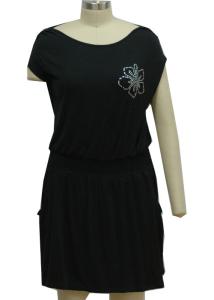 Quality T Shirt Type Printed Women'S Casual Dresses / Casual Sporty Dresses Smocking Waistband wholesale