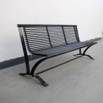 Powder Coated Steel Exterior Park Benches , Garden Bench 6ft Waterproof