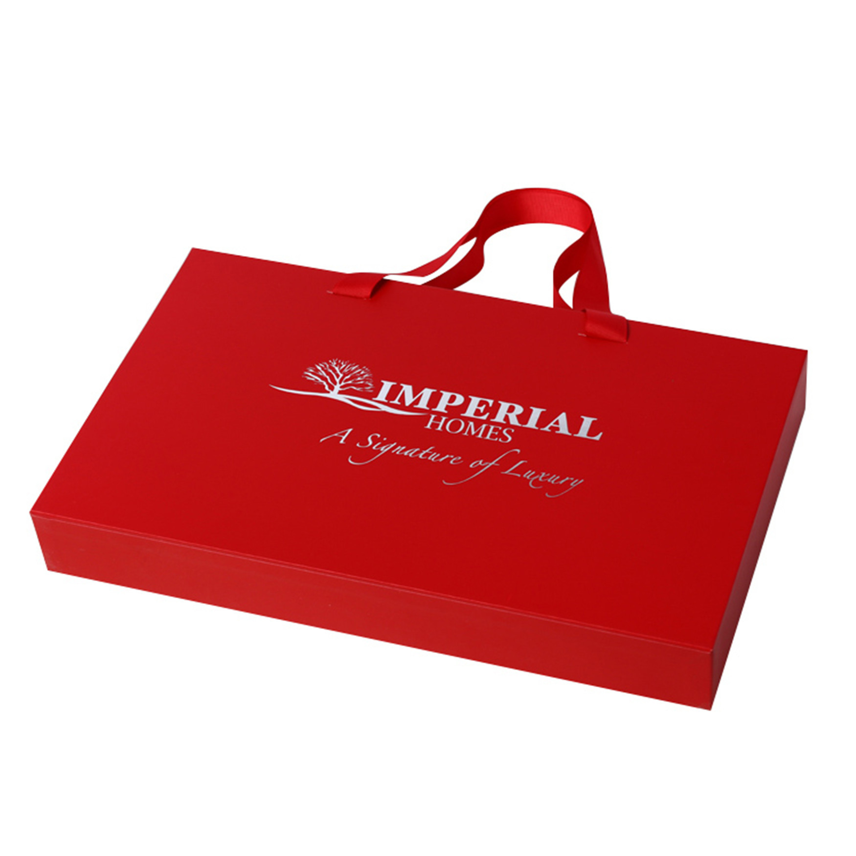 Silver Foil Logo Sliding Drawer Box / Rectangular Packaging Box With Handle
