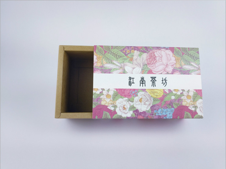 Beautiful design recyclable printing custom cardboard paper drawer box for tea