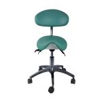 5 Universal Wheels Dentist Stool Green Color Metal Base Dentist Saddle Chair