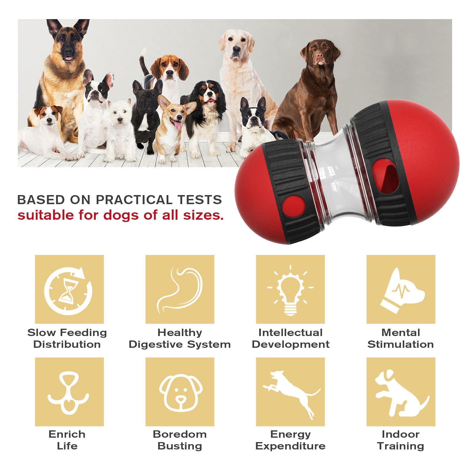 Rotating Slow Feeder Dog Toy – Promote Healthy Eating Habits, Durable Plastic, Wholesale Pet Supplies