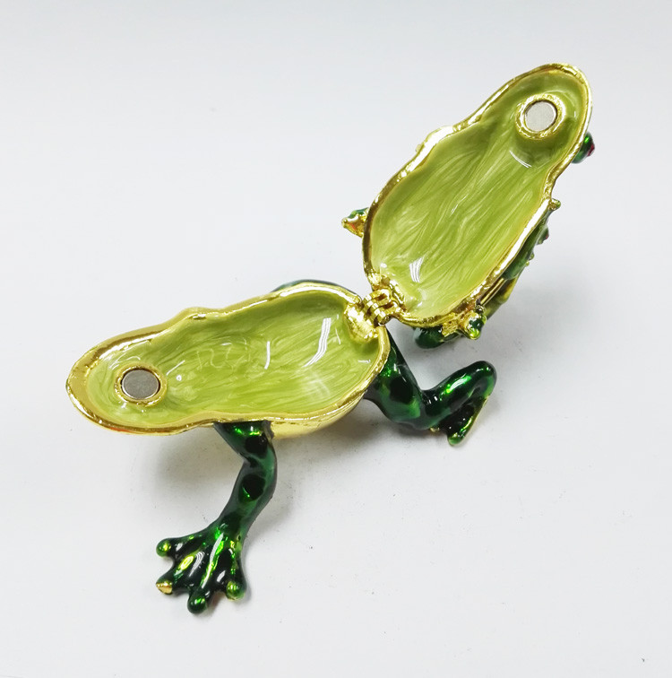 Baby Mum Frog trinket jewelry box Pewter Frog Trinket Box Jewelry Box