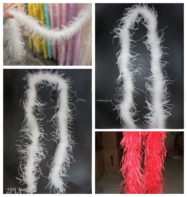 Dyed Marabou And Coque Feather Boa Highly Durable 2 Yards Length