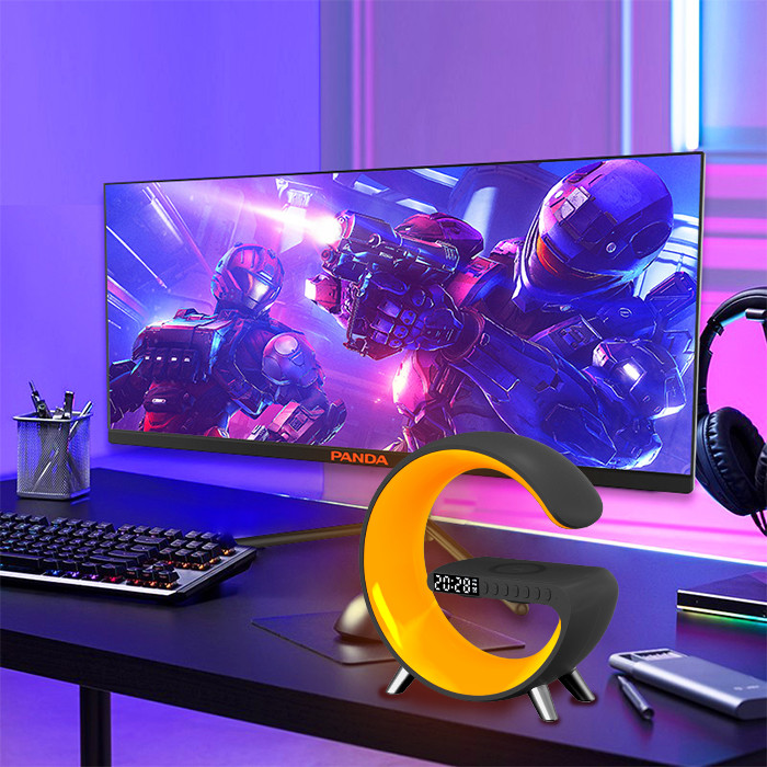 Voice Control G Speaker Lamp with Portable Design and RGB Light Color