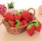 Ecological Drawstring Tote Bags Cute Strawberry Portable For Super Market