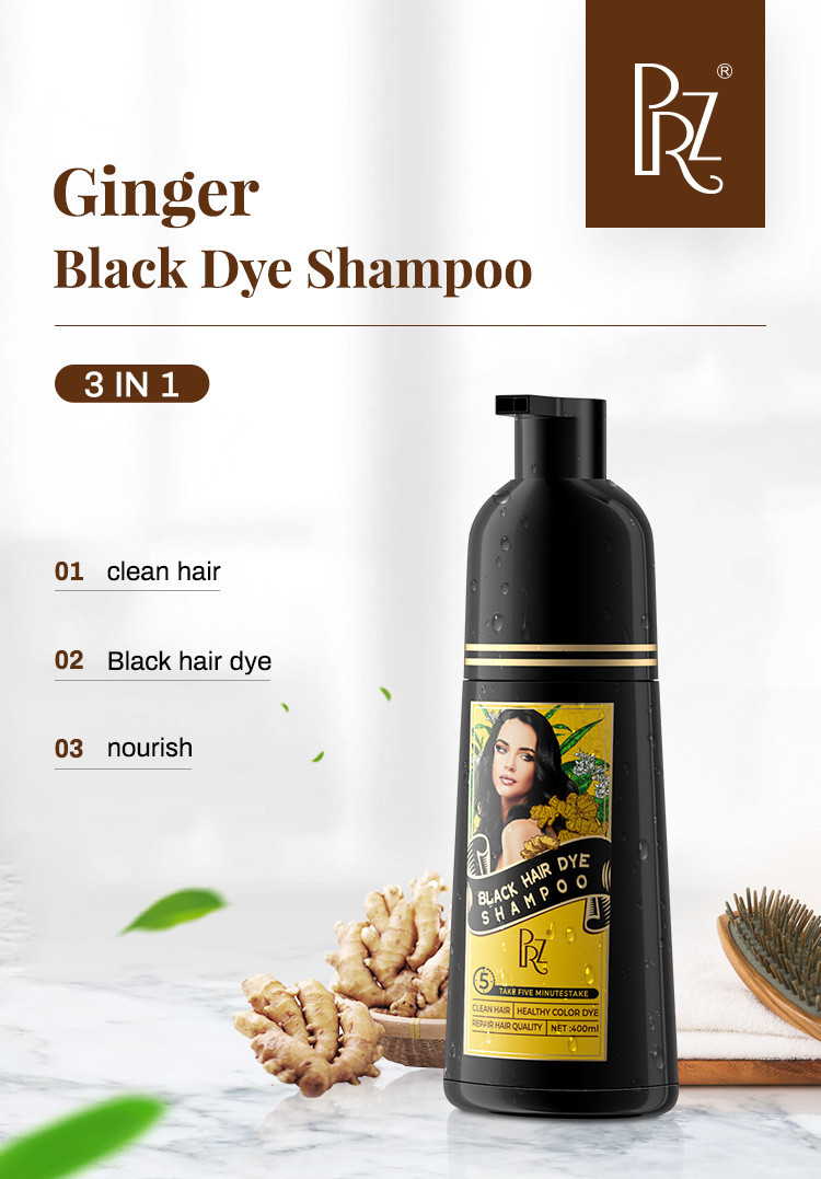 5 minutes fast dyeing magic grey coverage black hair dye shampoo