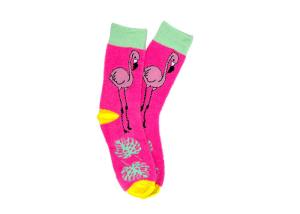 Quality Neon Pink Flamingo Womens Fancy Socks Women Feather Yarn Soft Socks wholesale