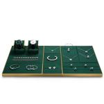 Dark Green Suede Luxury Jewelry Tray Pendant Earring Bangle Necklace Storage