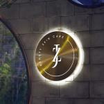 Metal Stainless Steel Round Led Light Box Custom Logo 3d Illuminated