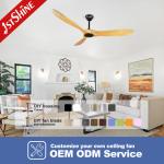 2022 Arrivals 60 Inch Brushed Nickel DC Motor Luxure Solid Wood Ceiling Fan 6