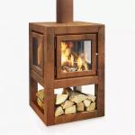 Wood Burning Outdoor Freestanding Corten Steel Stove Metal Fireplace