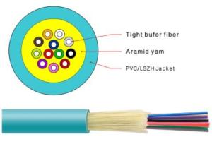 Quality dia 6.8mm Indoor Fiber Optic Cable , G652d Fiber Distribution Cable wholesale