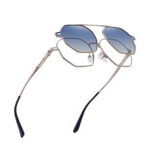 Quality Polygon Magnetic Clip On Optical Glasses Metal Frame Sunglasses wholesale