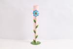 Tall Iron Vase With Round Bottom Plate Exquisite With Metal Flower Decor