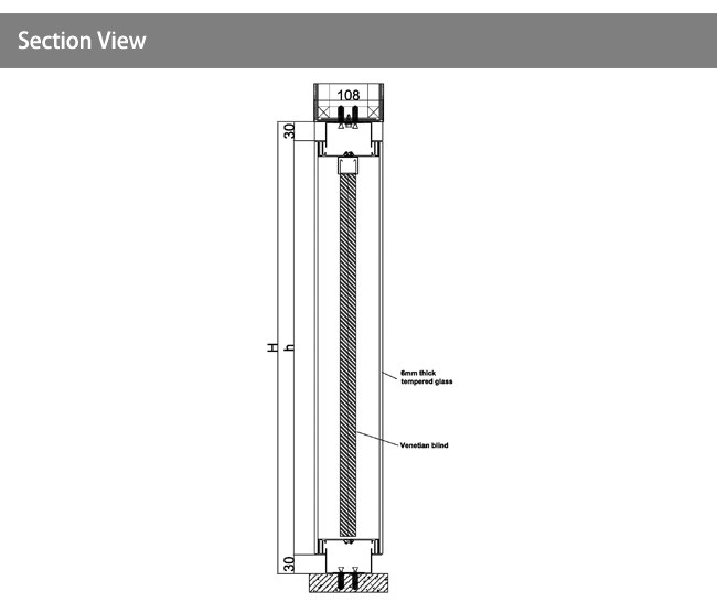 Sealed Blind Remote Controlled Options Privacy Transparent Glass Partition Wall