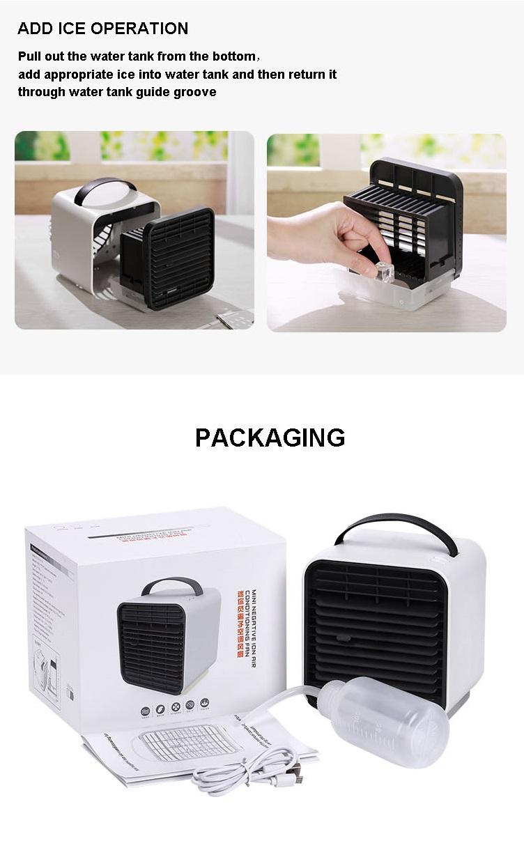 New USB portable rechargeable mini cooler water-cooled fan with low noise