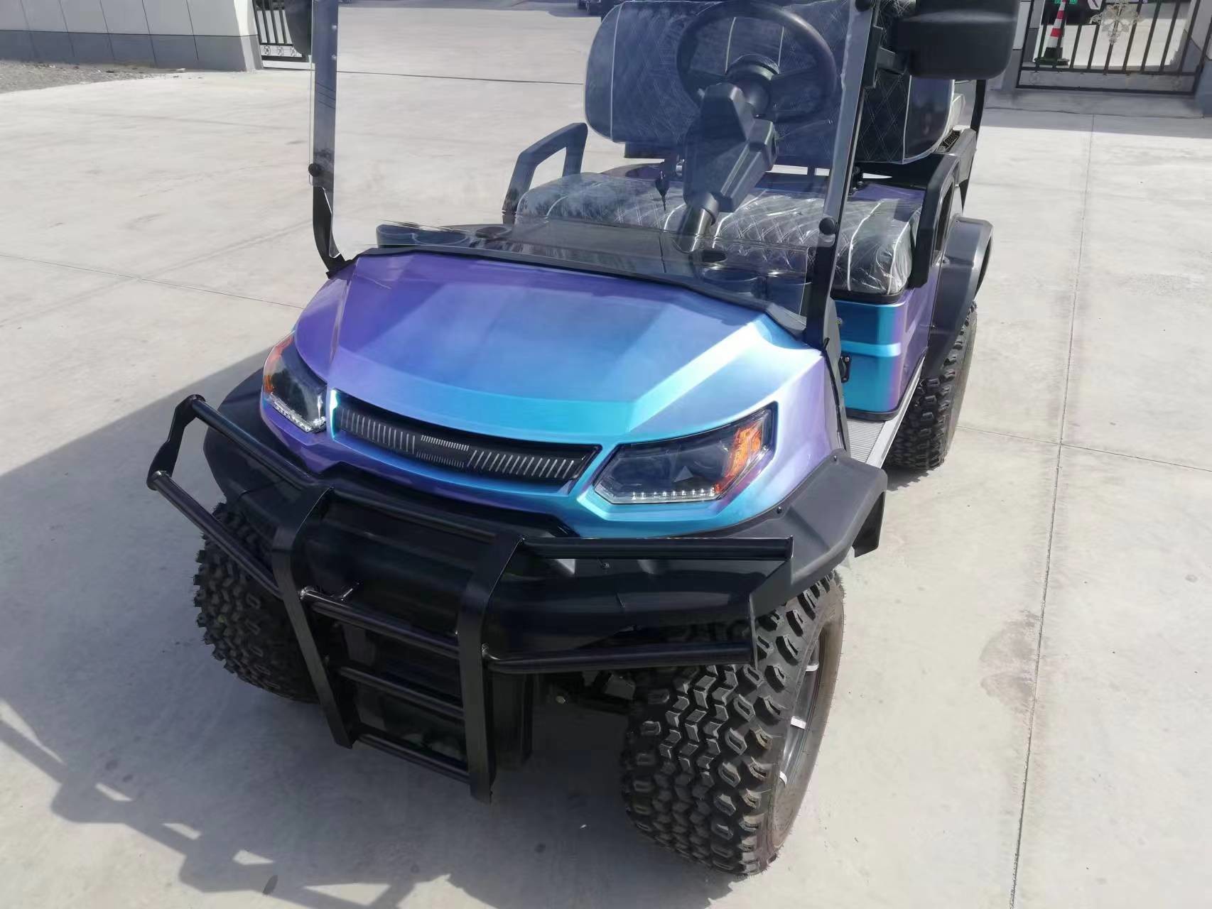 Blue Purple Color 4 Seater Golf Cart New Design Motor Depot AC Motor 3.5kw Wheelbase 2300mm