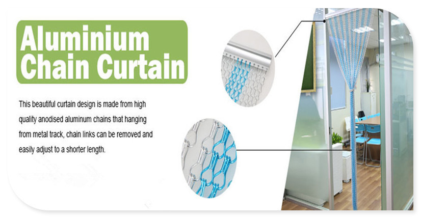 Exhibition Hall Decorative 1.5mm Chain Link Curtain Customized Size And Color Metal