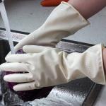 White Waterproof 300mm 50g Rubber Cleaning Gloves