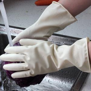 Quality White Waterproof 300mm 50g Rubber Cleaning Gloves wholesale