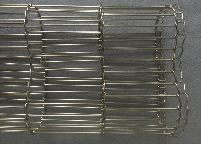 CE SGS Pass SS304 Flat Flex Mesh Belt For Steamed Bread Oven , Long Life