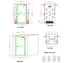 Personal Stainless Steel Air Shower Big Single Leaf Swing Doors for electronic