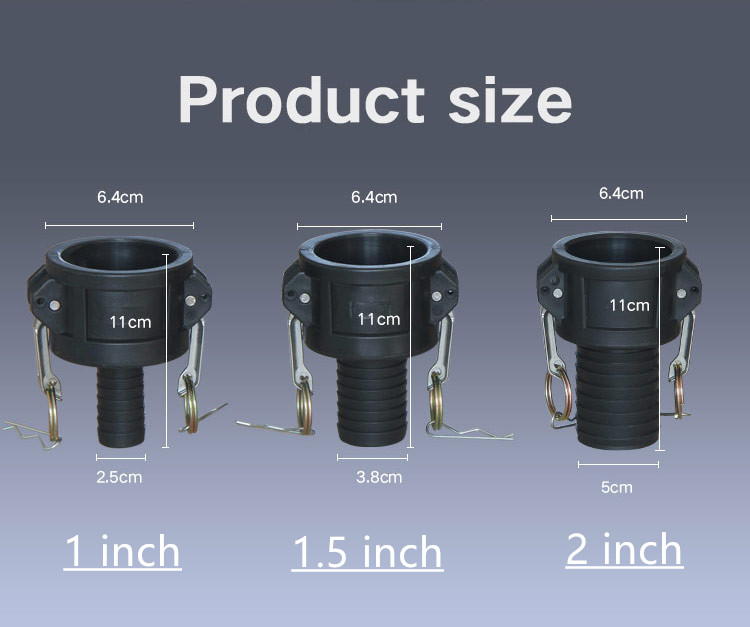 IBC Water Tank Hosetail Camlock Couplings C Type Plastic Adapter Valve Garden Fittings
