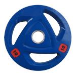 Black Tri Grip Barbell Rubber Dumbbell Weight Plate Gym Equipment