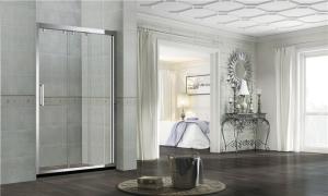 Quality Without Magnetic Seals Glass Shower Screens Double Sliding Stainless Steel One Fixed Panel wholesale