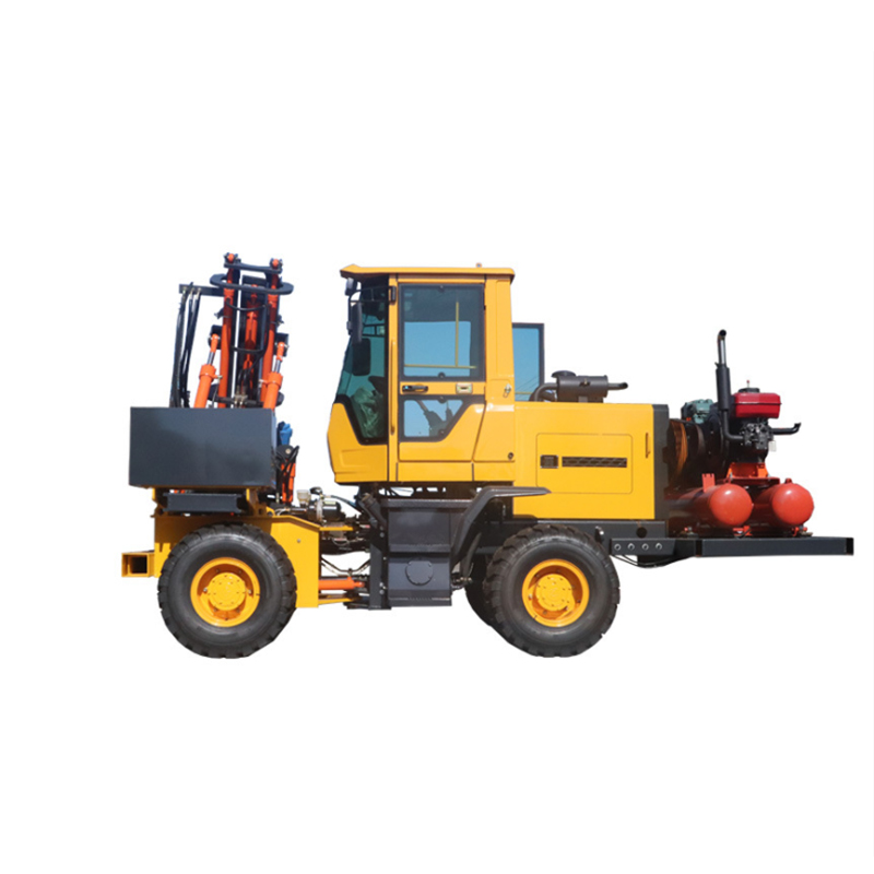 Guardrail Pile Driver Wheeled Highway Guardrail Drilling Machine Vibro Machine