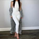 Sport Style Sleeveless Women Bodycon Jumpsuit O Neck Zipper Up