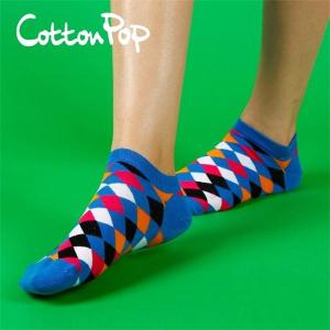 Quality Trendy colorful OEM argyle ankle suit socks in customized design for women wholesale