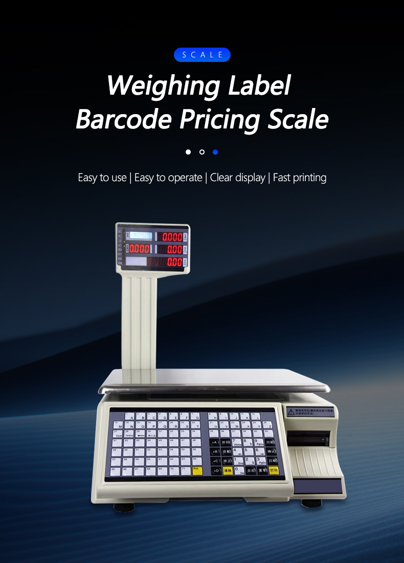 SHW-TMC 30kg Bar Code Printing Table Scale with AC/DC Power Supply and Maximum Range