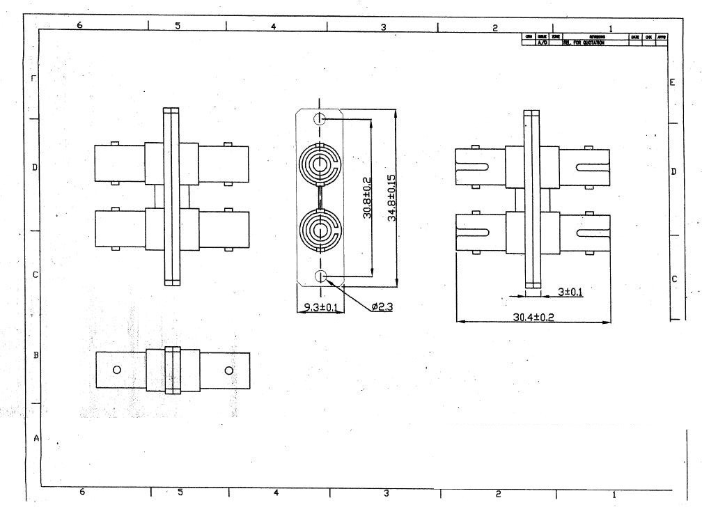 Plastic Singlemode Duplex ST DX Fiber Optic Coupler