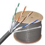 Bare Copper Core Outdoor 305m FTP LAN Cable CAT5e PE / PVC Sheathed