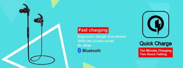 Hot selling fast-charging sports bluetooth earphones,magnetic wireless in-ear