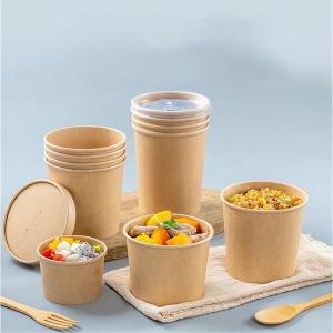 Quality Cheap Custom Eco-friendly Food Grade Recyclable PLA Coated 1000ml Disposable Paper Bowl wholesale