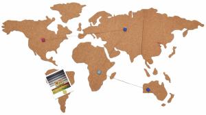 Quality OEM Self Stick Adhesive Cork Board Push Pin Travel World Map Board wholesale
