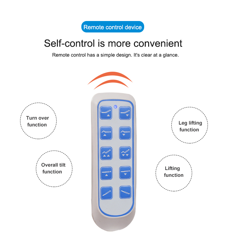 Electric Remote Control Medical Hospital Patient Beds Rustproof Anti Slipping ODM hospital electric bed