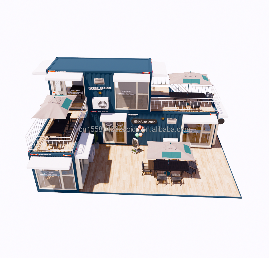 Foldable Steel Structure Container Houses for Bars and Cafes