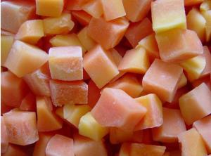 Quality Delicious Taste Quick Frozen Papaya Cubes Grade A IQF Food Products wholesale