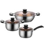 New Design Korean Style Cooking Set 6 Piece Kitchen Cookware 18/8 Stainless