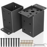 Metal 4×4 Post Base Inner Size 3.5"x3.5" Heavy Duty Post Bracket with Anti