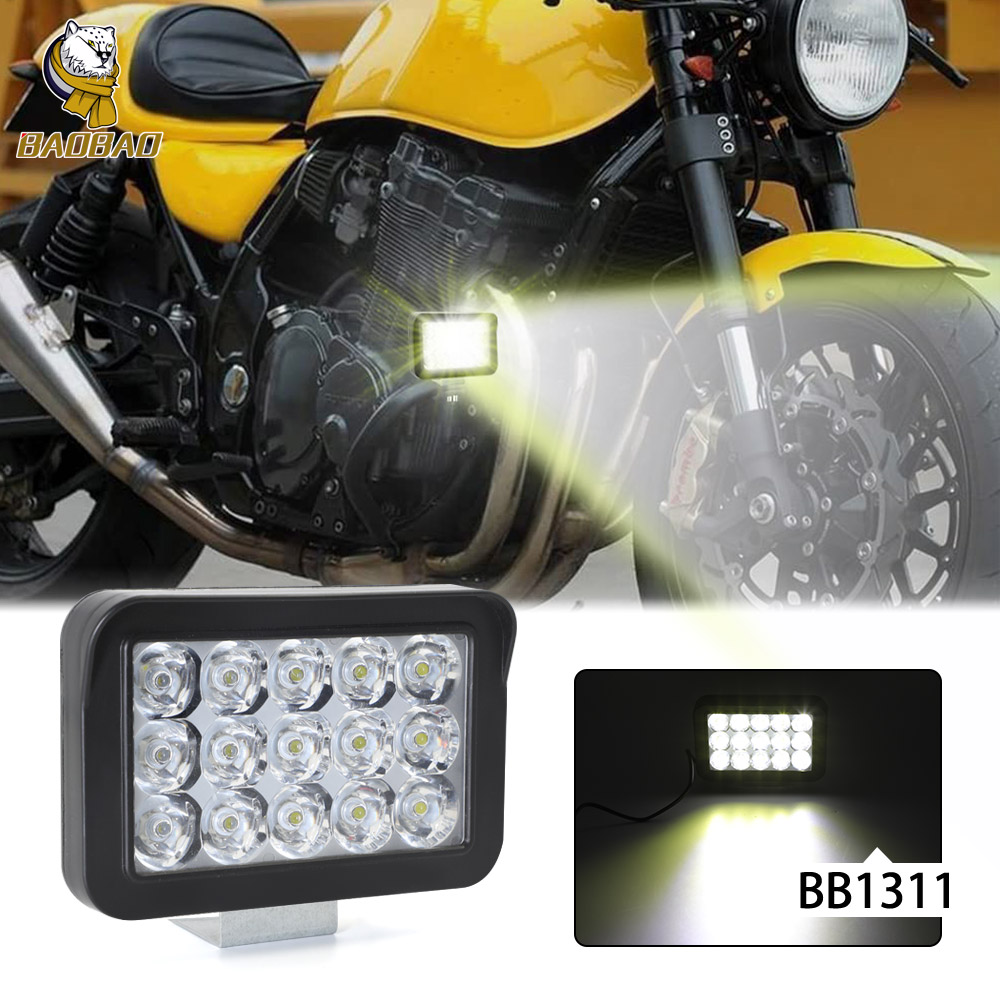 Rectangle 15 Beam Plastic Red Blue White LED Spotlight For Motorcycle