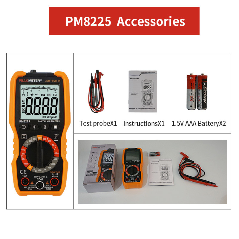 NCV detection portable Digital Multimeter 600V AC DC Voltage 10A DC Current