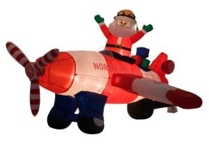 Quality Inflatable Christmas Santa Claus Flying Airplane / Air Blown Inflatable Old Man wholesale