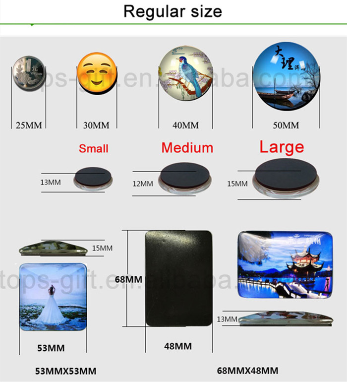 OEM / ODM Round Photo Magnets Crystal Glass Material With Plastic Box