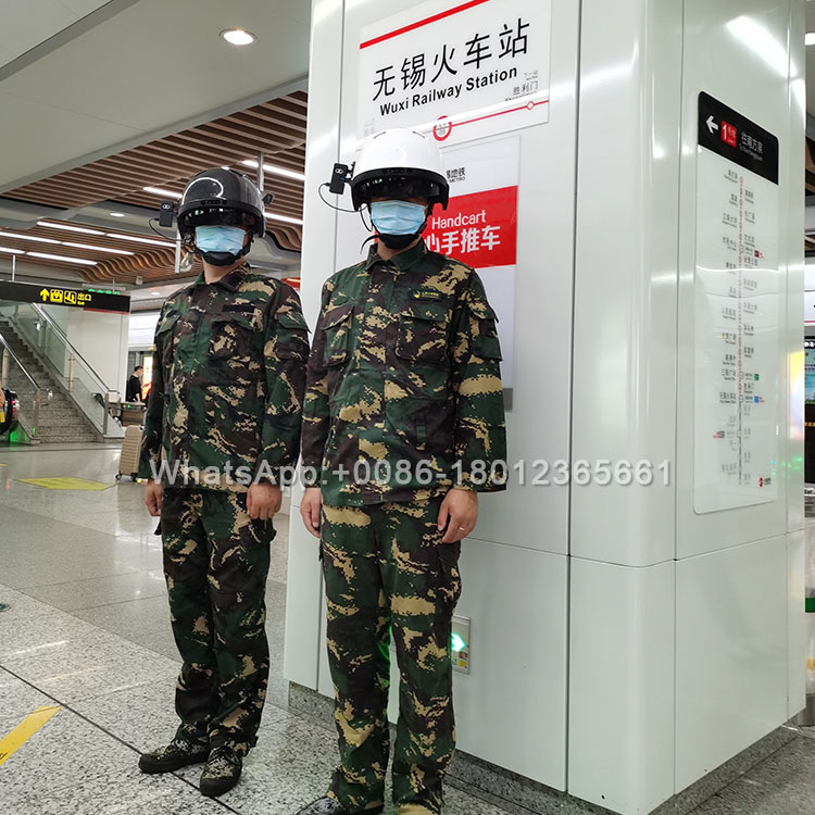 Fever Detection AR Police Smart Temperature Measuring Helmet