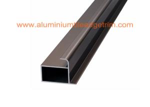 Quality Extruded Cupboard Aluminium Cabinet Door Profiles Anodized Iron Grey Color wholesale